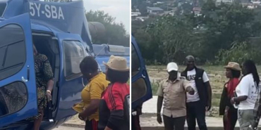 Kenyans React as Ida Odinga Lands in Chopper to Pick Daughter at Tom Mboya University