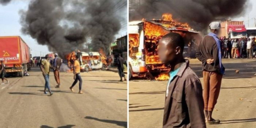 Vihiga Boda Boda Riders Torch Matatu, Loot Soda Trailer After Fatal Crash Sparks Chaos