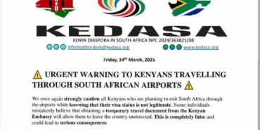 Kenyan Diaspora in South Africa Urged to Respect Immigration Laws