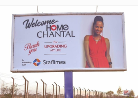 Comedian Eric Omondi Erects Giant Billboard Outside JKIA to Welcome His Italian Fiancée Back to Kenya