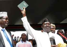 We Have Arrived in Canaan, Raila Tells Supporters after Taking Oath as People's President