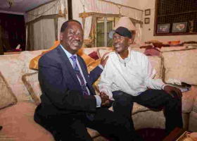 Raila Visits Frail-Looking Billionaire Businessman Chris Kirubi at His Home in Nairobi 