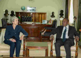 President Uhuru Holds Talks with British Prime Minister Theresa May at State House, Nairobi