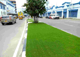 Governor Hassan Joho Uses Plastic Grass in Mombasa City Beautification Project