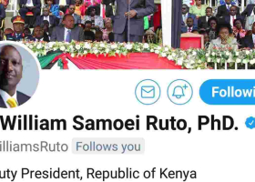 Deputy President William Ruto Quickly Updates Twitter Bio after Acquiring PhD