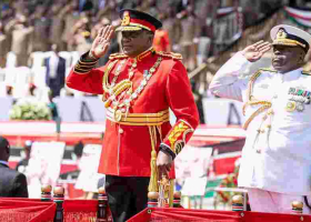 President Uhuru Dons Kenya Military Full-Service Dress Uniform during 55th Jamhuri Day Celebrations