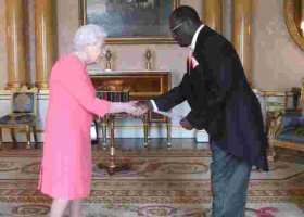 Queen Elizabeth II Formally Receives Kenya's New Envoy to the UK Manoah Esipisu