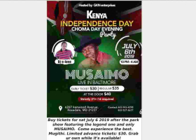Mugithi Legend Musaimo Live in Concert July 6th in Baltimore, MD - Purchase Advance Tickets