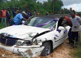Wedding Day Almost Turns Tragic as Limousine Ferrying Bride is Involved in Road Accident