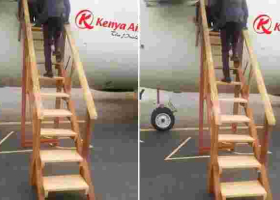 Kenya Airways Speaks out After Photo of Wooden Airplane Stairs Goes Viral