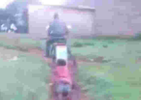 Uproar as OCS is Filmed Dragging Kenyan Woman Tied to His Motorcycle 