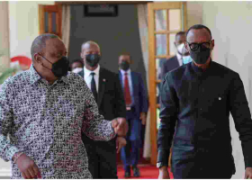 Uhuru Holds Talks with Rwanda President Paul Kagame in Nairobi