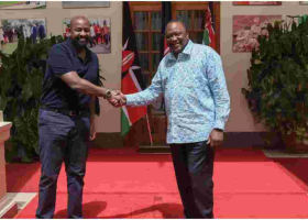 Museveni’s Son Muhoozi Holds Talks with President Uhuru at State House 