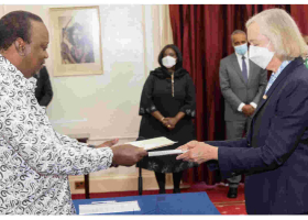 Incoming US Ambassador to Kenya Margaret Whitman Presents Her Credentials to President Uhuru