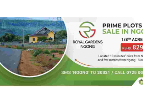 Plots for Sale at Special Introductory Prices: Royal Gardens-Ngong