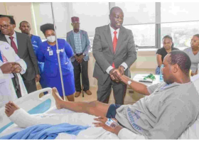Gachagua Visits Presidential Escort Officers Involved in a Road Accident