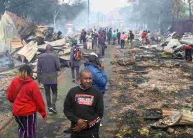 Huge Fire Destroys Sweeps Through Mutindwa Market in Buruburu, Nairobi