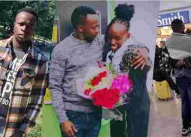 Kenyan Man Romantic Reunion with His Girlfriend in the UK