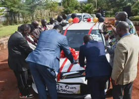 Uasin Gishu Couple Overjoyed as Australia-Based Children Gift Them New Car