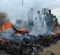 Chaos in Kisumu as Irate Youth Burn President Uhuru's Billboard