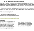 Maryland Kenyans Organization Final Registration Meeting: Sunday, September 29th, 2019
