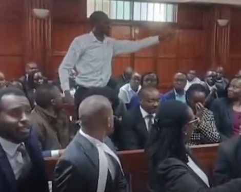Drama at Milimani Court as Man Slams DCI Lawyer Over Blogger Kinyagia's Disappearance