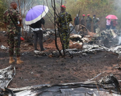 The Debris of a Plane That Crashed in Kwale  Twelve Feared Dead in Light Aircraft Crash Shortly After Take-Off in Kwale