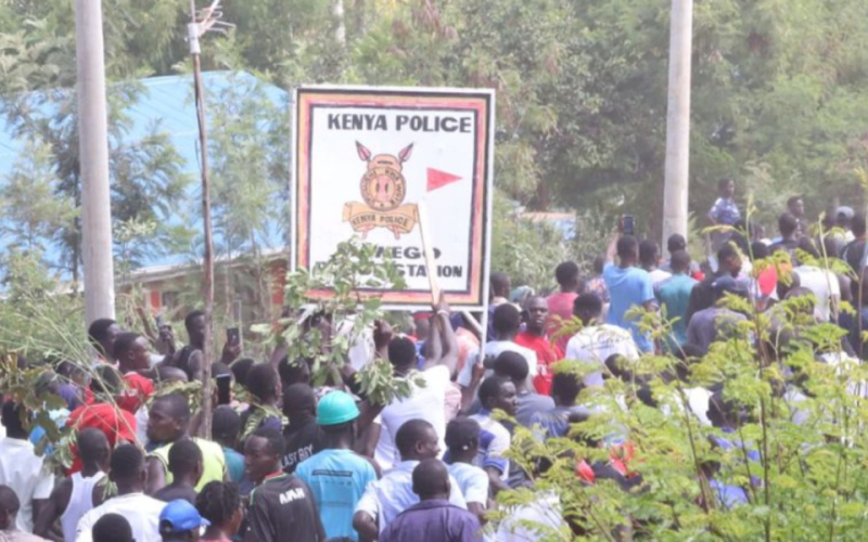 Rachuonyo North Mourners Burn Police Station Demanding Justice for Albert Ojwang