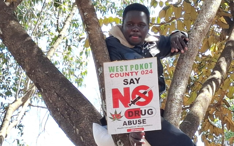 Eldoret Man Spends 48 Hours on Tree to Campaign Against Drug Abuse