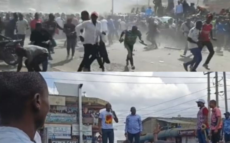 Teargas Fired as Edwin Sifuna and Babu Owino Lead Kitengela Rally