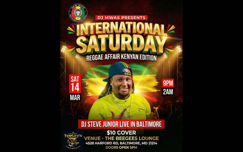 Reggae Affair Kenyan Edition Feat. DJ Steve Junior: March 14, 2026 in Baltimore, MD