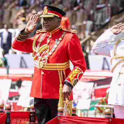 President Uhuru Dons Kenya Military Full-Service Dress Uniform during 55th Jamhuri Day Celebrations
