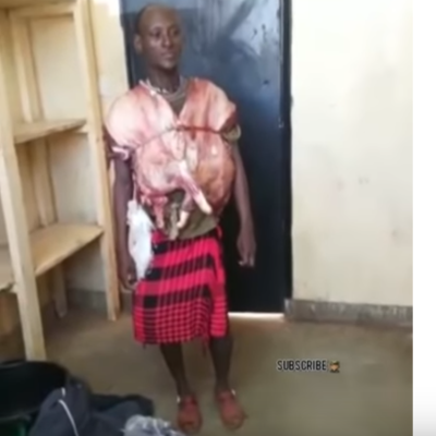Kenyan Man Caught with Slaughtered Goat Hidden Underneath His Clothing [VIDEO]