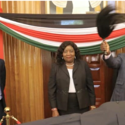 Raila Pays Last Respects to Moi at Parliament Buildings 