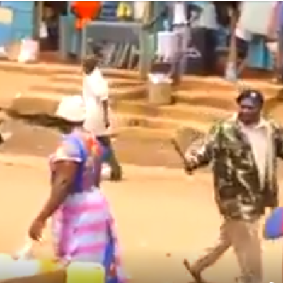 Uproar as Kenyan Policemen are Filmed Caning Food Vendors, Destroying Their Stock