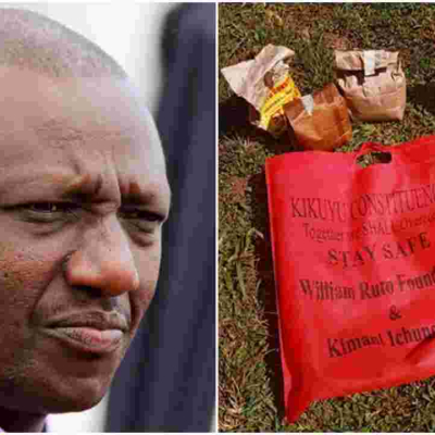 Ruto Disowns Contaminated Relief Food After Kikuyu Residents Develop Stomach Complications
