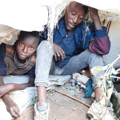 Single Kenyan Father and His Son Say They Have Been Living in the Thickets after Losing Livelihood Because of the Covid-19 Pandemic