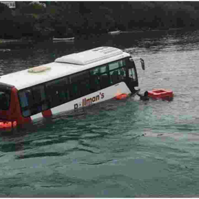 Scare as Tourist Bus Plunges into Indian Ocean in Mombasa 