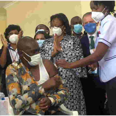 Dr. Patrick Amoth Makes History as the First Kenyan to Receive COVID-19 Jab 