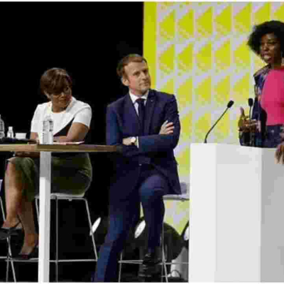 Applause as Kenyan Media Personality Adelle Onyango Confronts French President Macron