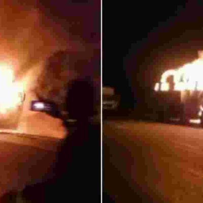 ENA Coach Bus With 49 Passengers Bursts Into Flames Mid-Journey