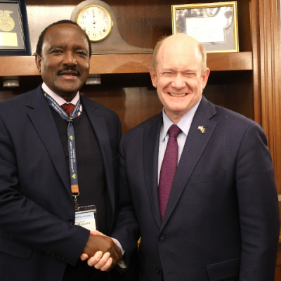 Kalonzo Meets US Senator Coons for High-Level Talks in Washington