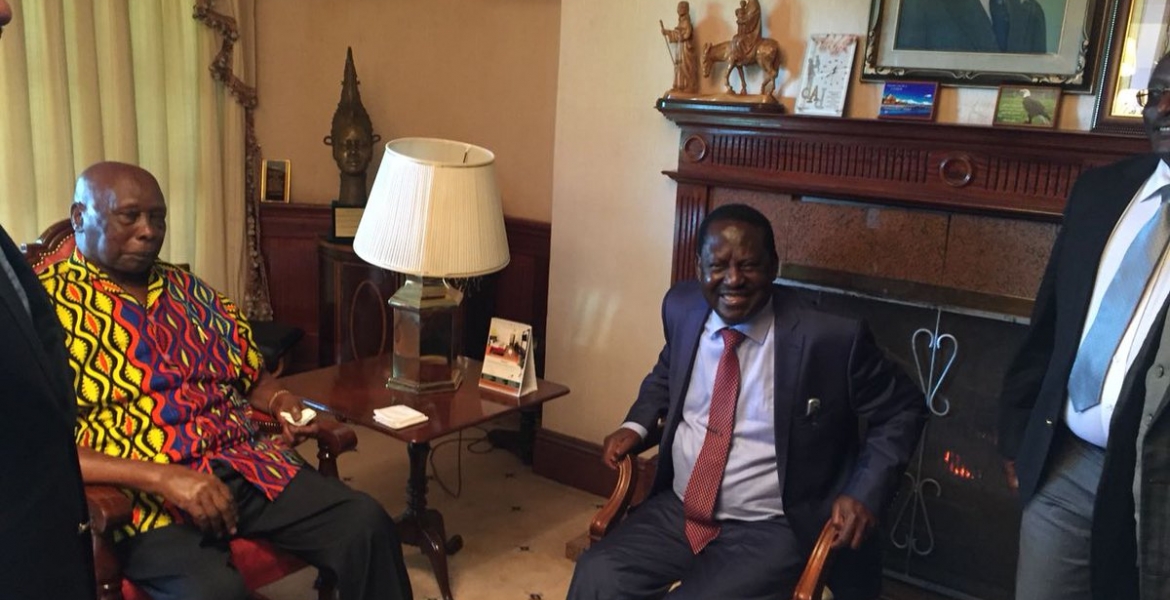 Raila Visits Retired President Moi at His Rural Kabarak Home