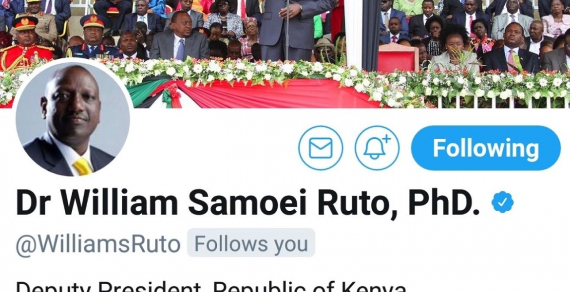 Deputy President William Ruto Quickly Updates Twitter Bio after ...