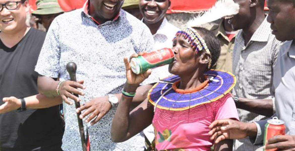 Excitement as Chinese Company Donates Alcohol to Starving Baringo Residents [PHOTOS]