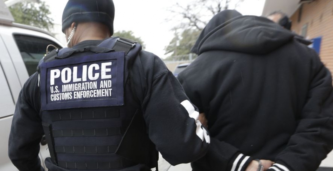 File/Photo Immigration and Customs Enforcement (ICE) Agents Arrest Several People in Columbia, Maryland