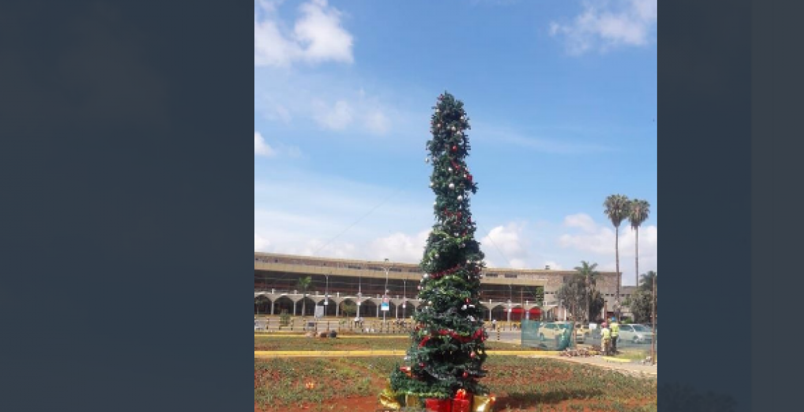 Kenyans Online Bash KAA over ‘Embarrassing’ Christmas Tree at JKIA