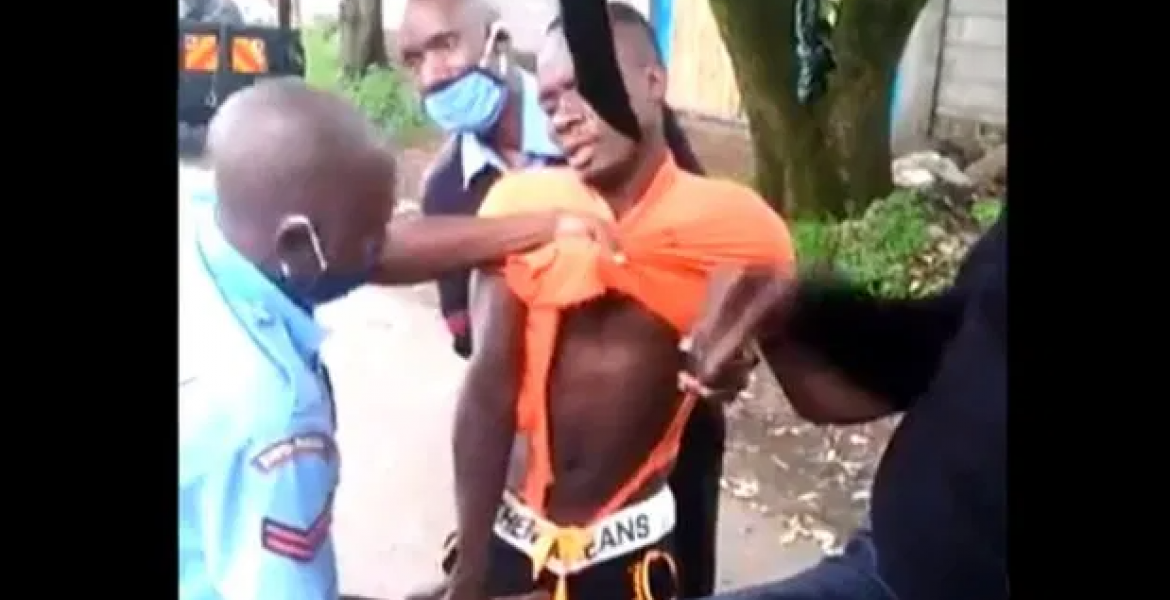 Outrage as Policeman is Filmed Grabbing, Squeezing Kenyan Man’s Genitals During Arrest