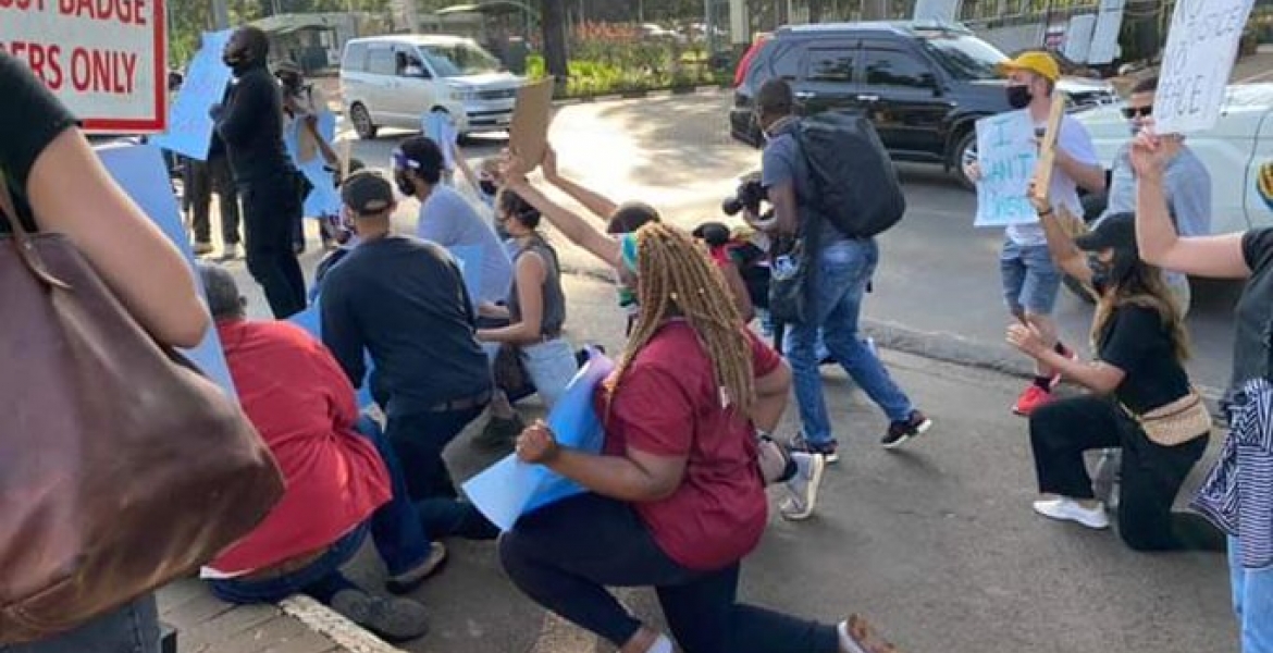 Protests Outside US Embassy in Nairobi over Killing of George Floyd in Minneapolis [PHOTOS]