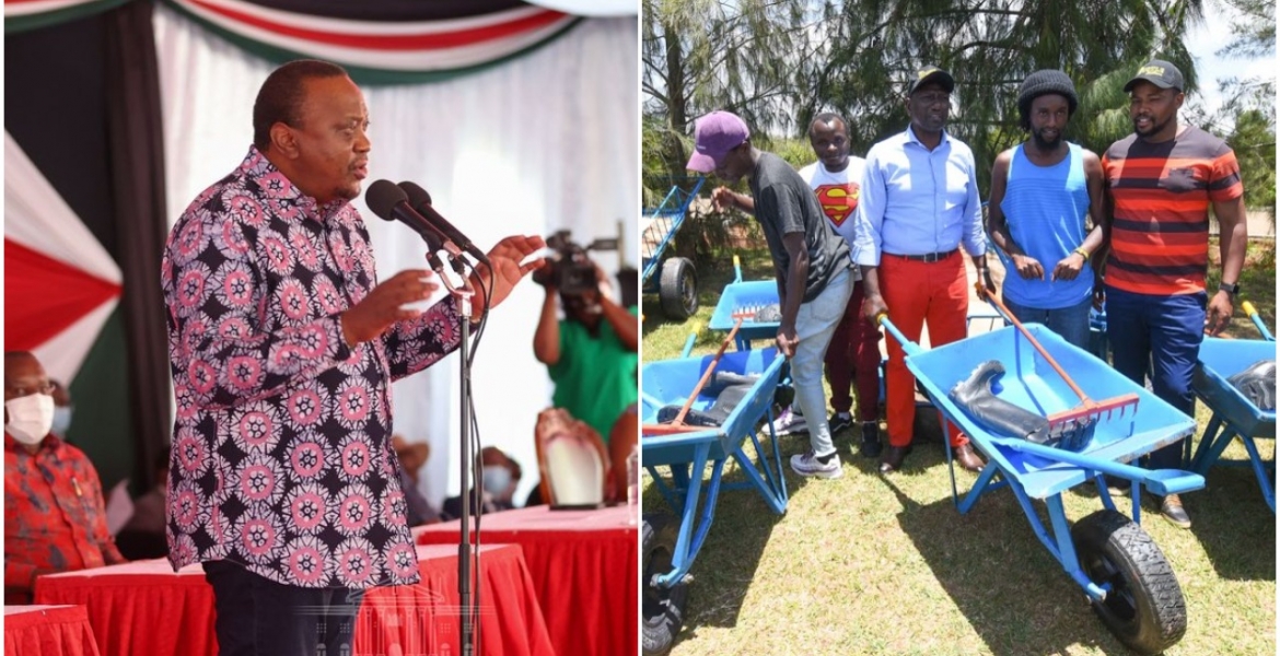 Kenyan Youth Want Jobs, Not Wheelbarrows, Uhuru Tells Ruto